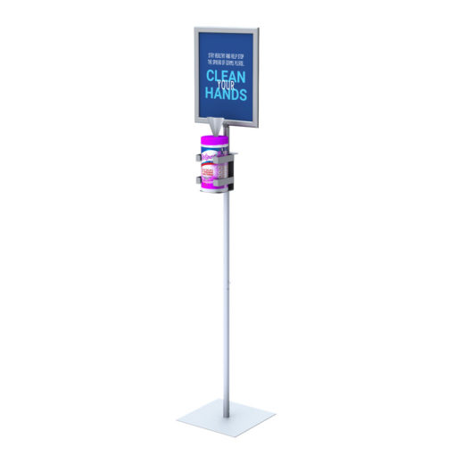 Hand Wipe Dispenser Floor Stand with Sign Frame